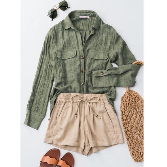 VALERIA Linen Tie Shorts - 4 colors - Picture 3 of 4